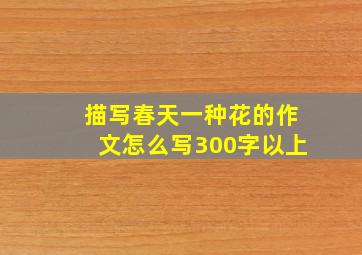 描写春天一种花的作文怎么写300字以上