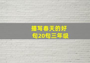 描写春天的好句20句三年级