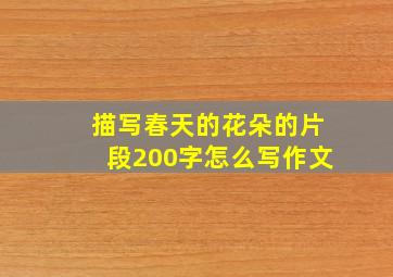 描写春天的花朵的片段200字怎么写作文