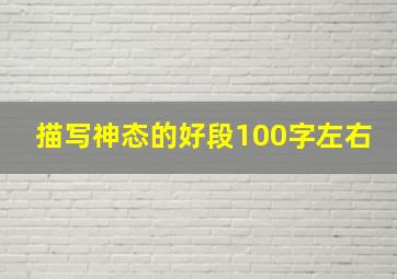 描写神态的好段100字左右