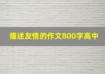 描述友情的作文800字高中