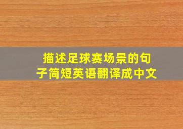 描述足球赛场景的句子简短英语翻译成中文