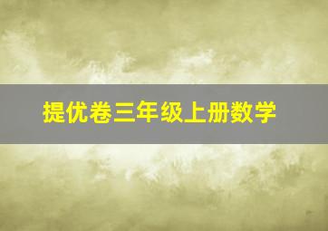 提优卷三年级上册数学