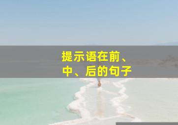 提示语在前、中、后的句子