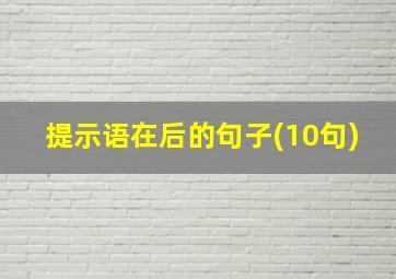 提示语在后的句子(10句)