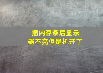 插内存条后显示器不亮但是机开了