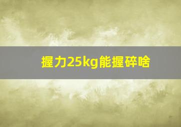 握力25kg能握碎啥