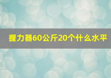 握力器60公斤20个什么水平