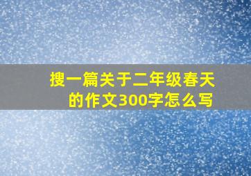 搜一篇关于二年级春天的作文300字怎么写