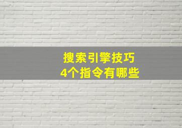 搜索引擎技巧4个指令有哪些