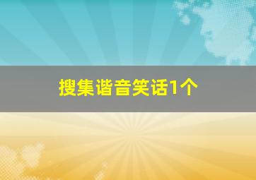 搜集谐音笑话1个