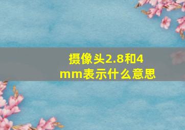 摄像头2.8和4mm表示什么意思