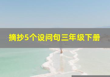 摘抄5个设问句三年级下册