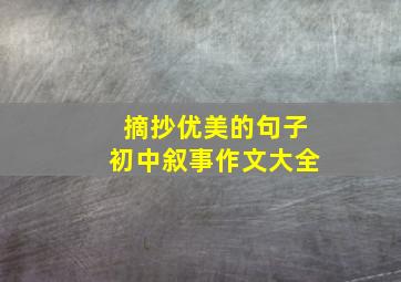 摘抄优美的句子初中叙事作文大全