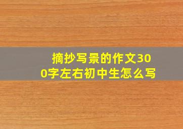 摘抄写景的作文300字左右初中生怎么写