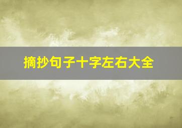 摘抄句子十字左右大全