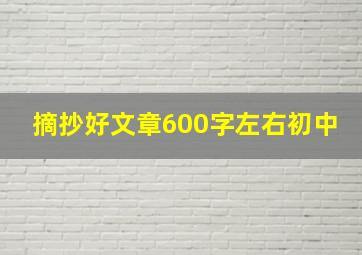 摘抄好文章600字左右初中