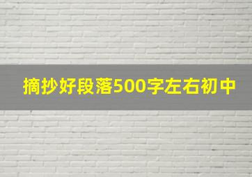 摘抄好段落500字左右初中