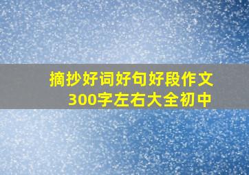 摘抄好词好句好段作文300字左右大全初中