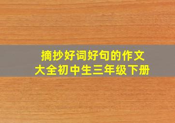 摘抄好词好句的作文大全初中生三年级下册