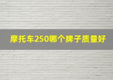 摩托车250哪个牌子质量好