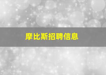 摩比斯招聘信息