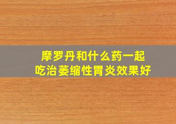 摩罗丹和什么药一起吃治萎缩性胃炎效果好