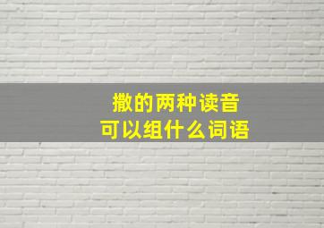 撒的两种读音可以组什么词语