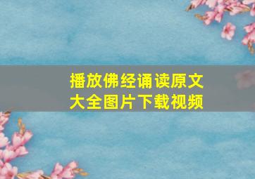 播放佛经诵读原文大全图片下载视频