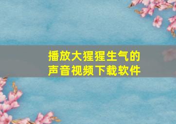 播放大猩猩生气的声音视频下载软件