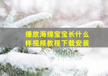 播放海绵宝宝长什么样视频教程下载安装