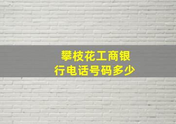 攀枝花工商银行电话号码多少