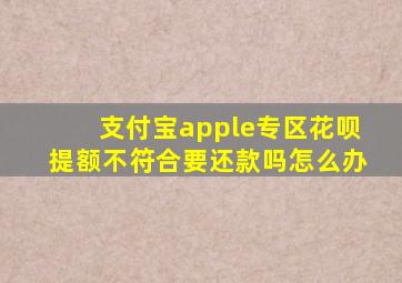 支付宝apple专区花呗提额不符合要还款吗怎么办