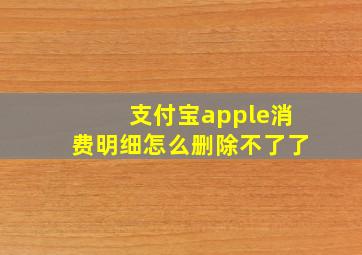 支付宝apple消费明细怎么删除不了了