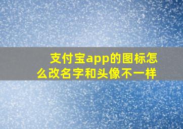 支付宝app的图标怎么改名字和头像不一样