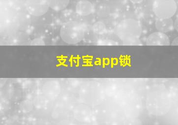 支付宝app锁