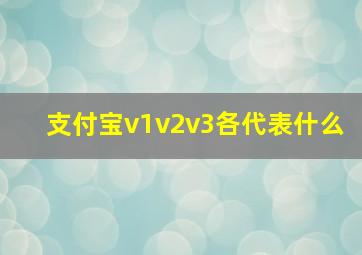 支付宝v1v2v3各代表什么