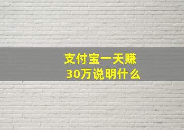 支付宝一天赚30万说明什么