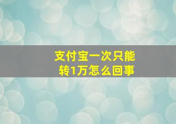 支付宝一次只能转1万怎么回事