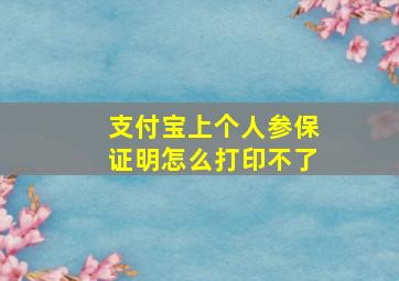 支付宝上个人参保证明怎么打印不了