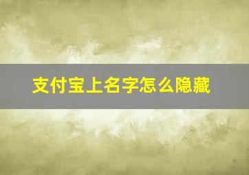 支付宝上名字怎么隐藏