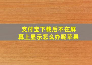 支付宝下载后不在屏幕上显示怎么办呢苹果