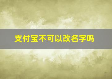 支付宝不可以改名字吗