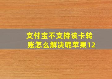 支付宝不支持该卡转账怎么解决呢苹果12