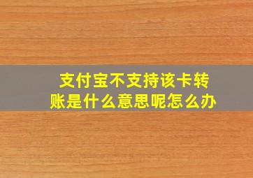 支付宝不支持该卡转账是什么意思呢怎么办