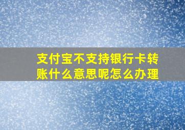 支付宝不支持银行卡转账什么意思呢怎么办理