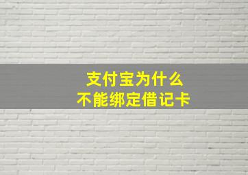 支付宝为什么不能绑定借记卡