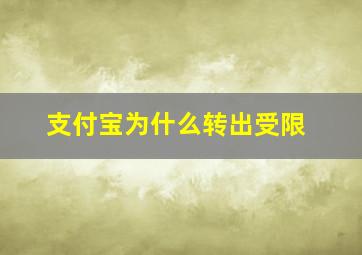 支付宝为什么转出受限