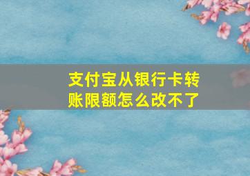 支付宝从银行卡转账限额怎么改不了