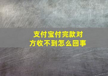 支付宝付完款对方收不到怎么回事